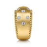 14K Yellow Gold Bujukan Diamond Ladies Wide Band Ring - 0.6 ct