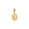 14K Yellow Gold Bujukan Diamond Moon and Star Medallion Pendant With Detachable Bail - 0.01 ct
