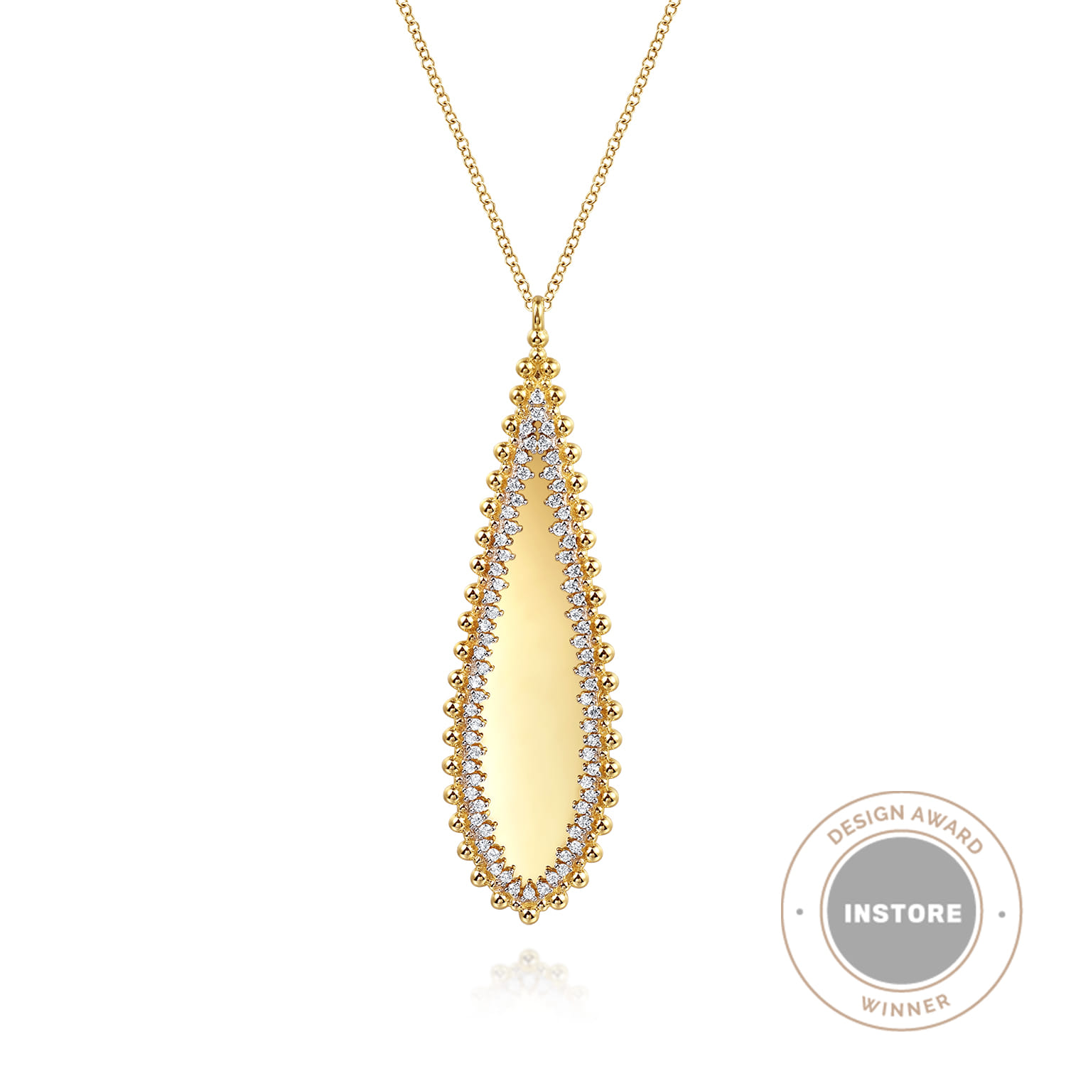 14K Yellow Gold Bujukan Diamond Necklace - 0.35 ct - Shot 1