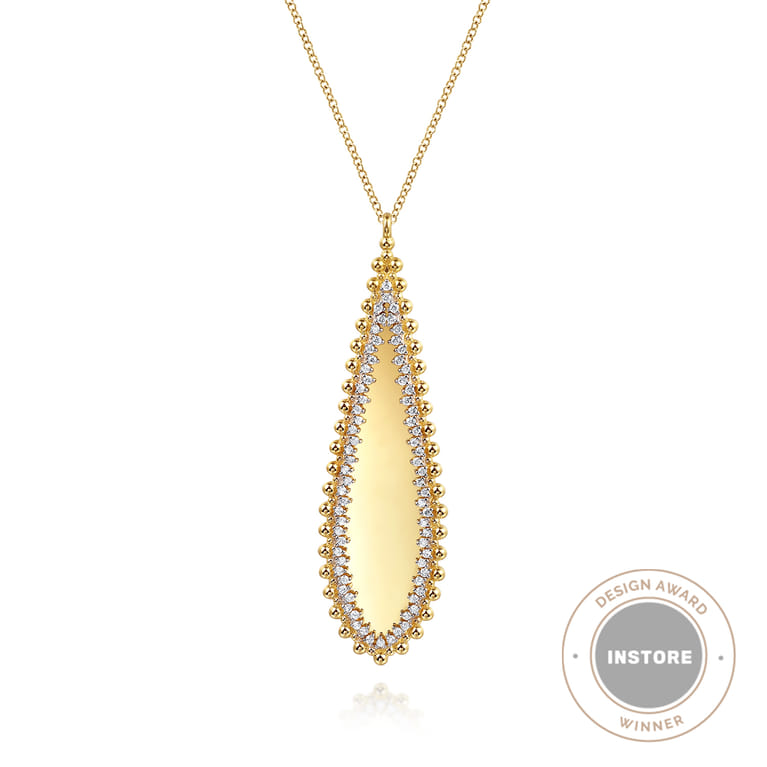 14K Yellow Gold Bujukan Diamond Necklace - 0.35 ct - Shot 1