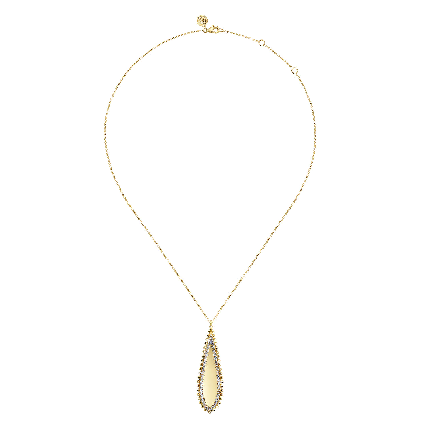 14K Yellow Gold Bujukan Diamond Necklace - 0.35 ct - Shot 2