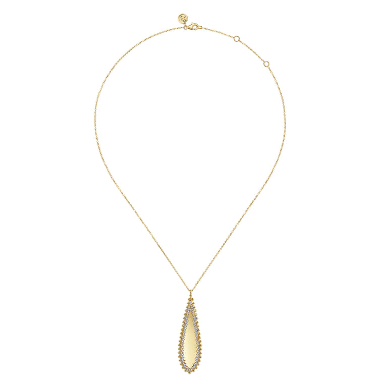 14K Yellow Gold Bujukan Diamond Necklace - 0.35 ct - Shot 2