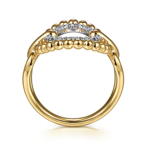 14K Yellow Gold Bujukan Diamond Oval Fashion Ring