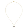 14K Yellow Gold Bujukan Diamond Pave Heart Necklace - 0.25 ct