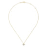 14K Yellow Gold Bujukan Diamond Pave Heart Pendant Necklace - 0.07 ct