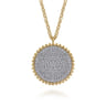 14K Yellow Gold Bujukan Diamond Pave Medallion Pendant Necklace - 2.3 ct