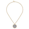 14K Yellow Gold Bujukan Diamond Pave Medallion Pendant Necklace - 2.3 ct