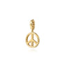14K Yellow Gold Bujukan Diamond Peace Charm With Detachable Bail - 0.16 ct