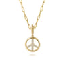 14K Yellow Gold Bujukan Diamond Peace Charm With Detachable Bail - 0.16 ct