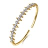 14K Yellow Gold Bujukan Diamond Spike Flexible Cuff Bracelet - 0.75 ct