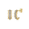 14K Yellow Gold Bujukan Diamond Spike J Hoop Earrings - 0.2 ct
