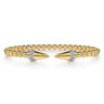 14K Yellow Gold Bujukan Diamond Spike Open Bangle Bracelet - 0.2 ct