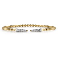 14K Yellow Gold Bujukan Diamond Spikes Split Bangle