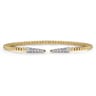14K Yellow Gold Bujukan Diamond Spikes Split Bangle - 0.25 ct