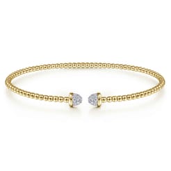 14K Yellow Gold Bujukan Diamond Split Bangle