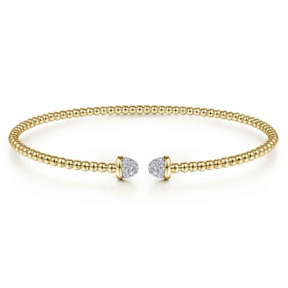 14K Yellow Gold Bujukan Diamond Split Bangle