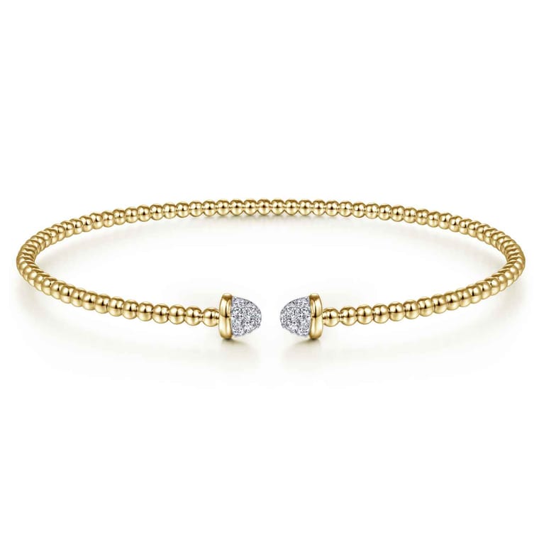 14K Yellow Gold Bujukan Diamond Split Bangle - 0.2 ct - Shot 1