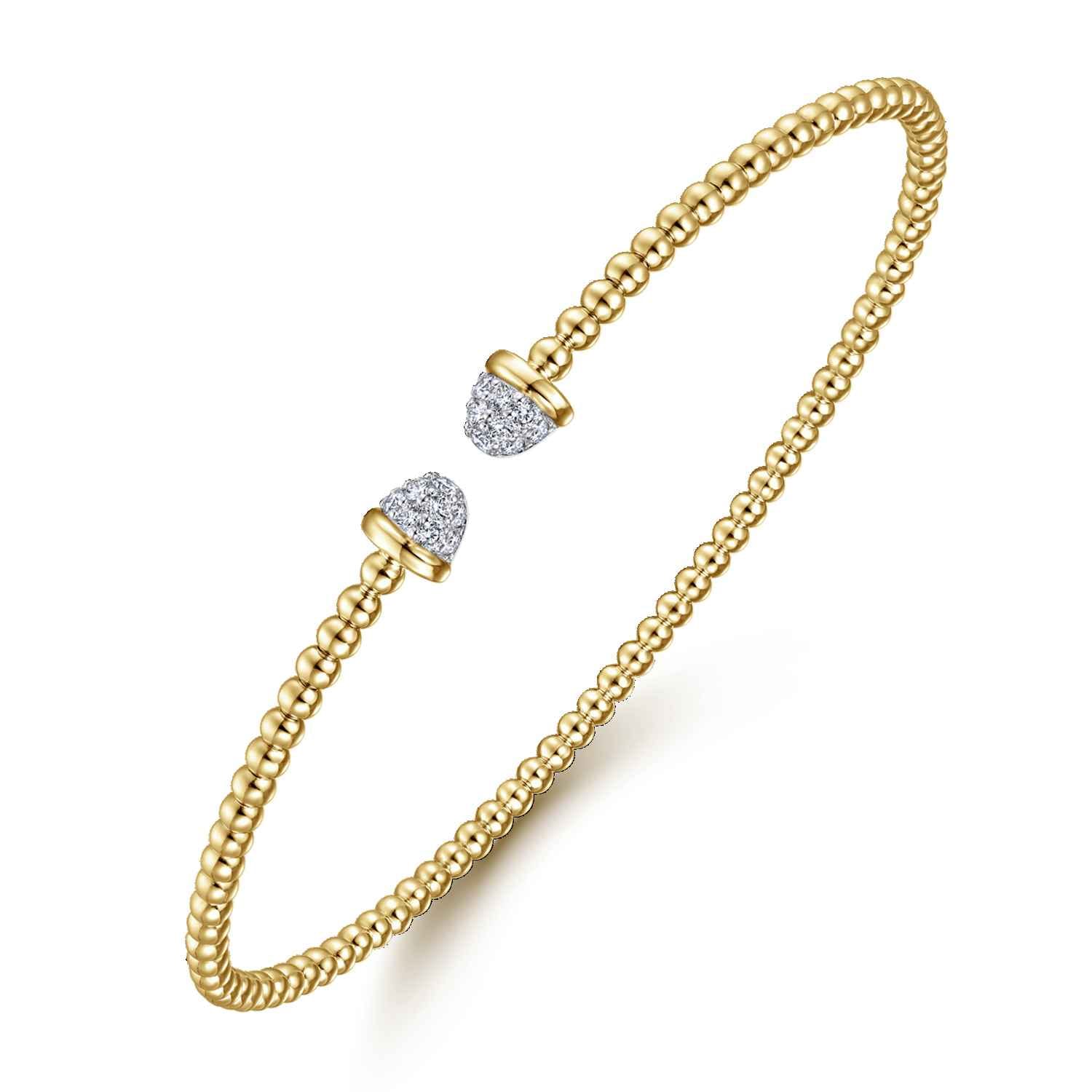 14K Yellow Gold Bujukan Diamond Split Bangle - 0.2 ct - Shot 2