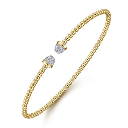 14K Yellow Gold Bujukan Diamond Split Bangle
