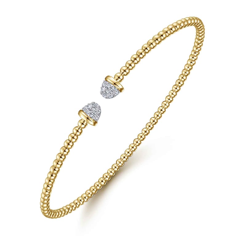 14K Yellow Gold Bujukan Diamond Split Bangle - 0.2 ct - Shot 2