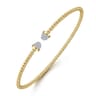 14K Yellow Gold Bujukan Diamond Split Bangle - 0.2 ct
