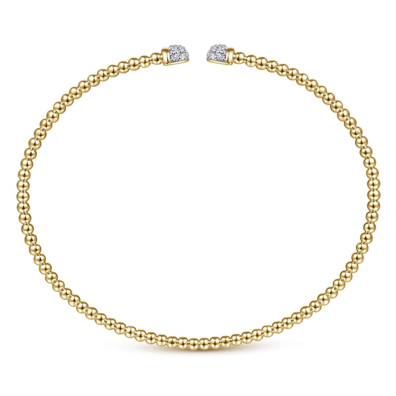 14K Yellow Gold Bujukan Diamond Split Bangle - 0.2 ct - Shot 3