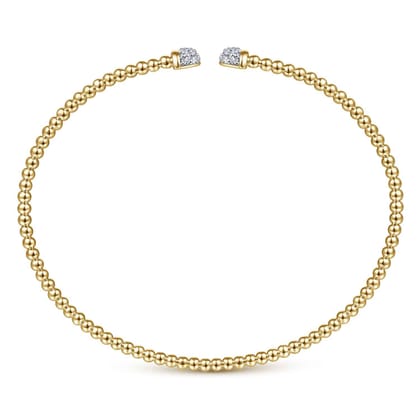 14K Yellow Gold Bujukan Diamond Split Bangle