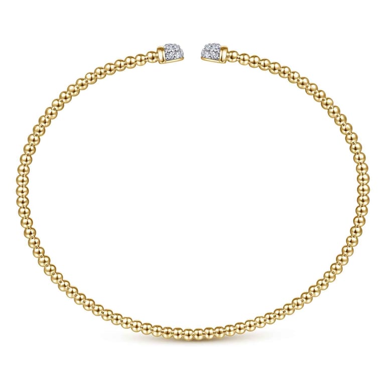 14K Yellow Gold Bujukan Diamond Split Bangle - 0.2 ct - Shot 3