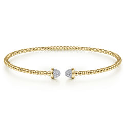 14K Yellow Gold Bujukan Diamond Split Bangle