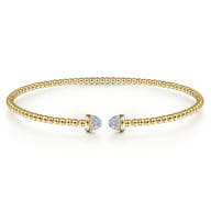 14K Yellow Gold Bujukan Diamond Split Bangle