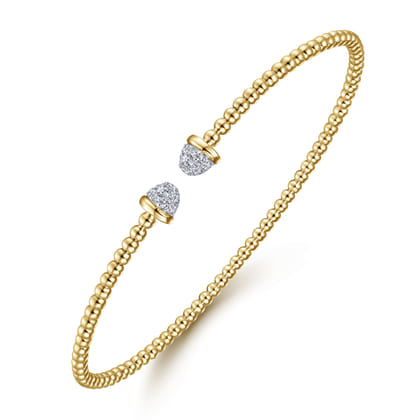 14K Yellow Gold Bujukan Diamond Split Bangle