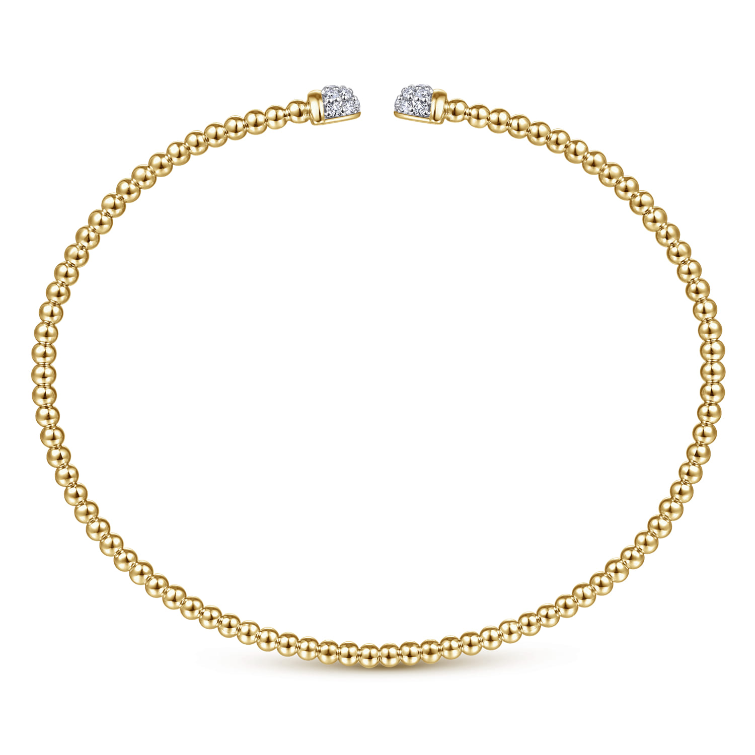 14K Yellow Gold Bujukan Diamond Split Bangle - 0.21 ct - Shot 3