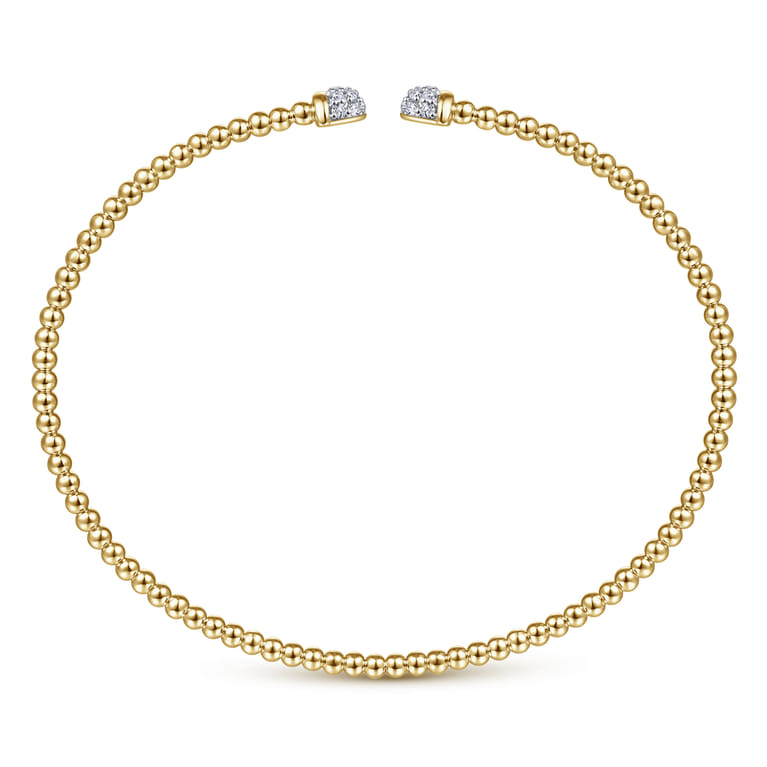 14K Yellow Gold Bujukan Diamond Split Bangle - 0.21 ct - Shot 3