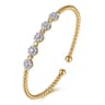 14K Yellow Gold Bujukan Diamond Split Bangle - 0.38 ct