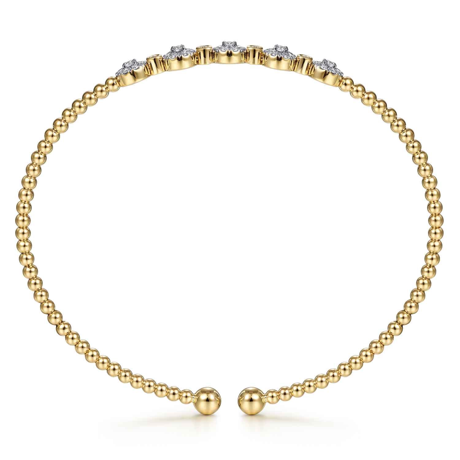 14K Yellow Gold Bujukan Diamond Split Bangle - 0.38 ct - Shot 3