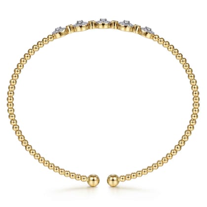 14K Yellow Gold Bujukan Diamond Split Bangle