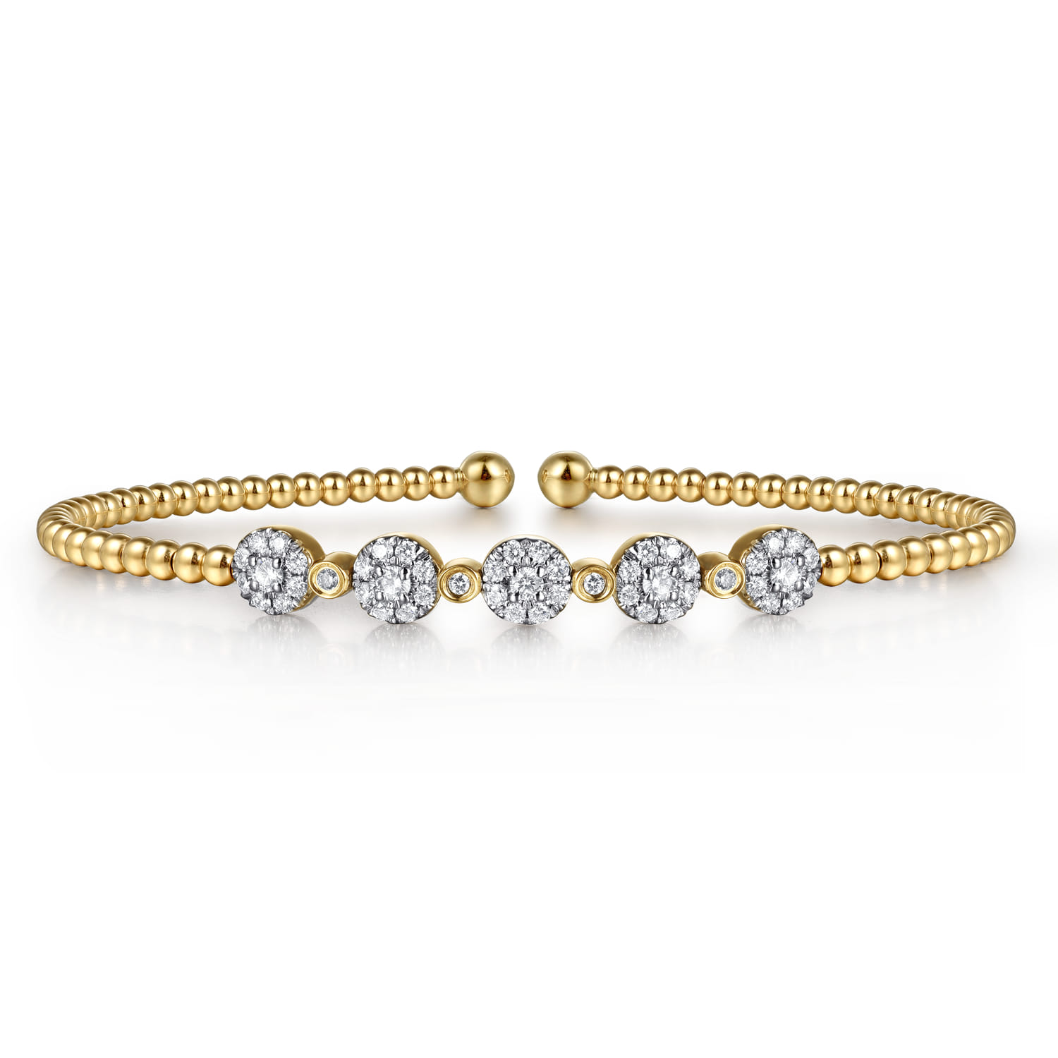 14K Yellow Gold Bujukan Diamond Split Bangle - 0.4 ct - Shot 1