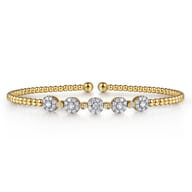 14K Yellow Gold Bujukan Diamond Split Bangle