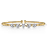 14K Yellow Gold Bujukan Diamond Split Bangle - 0.4 ct