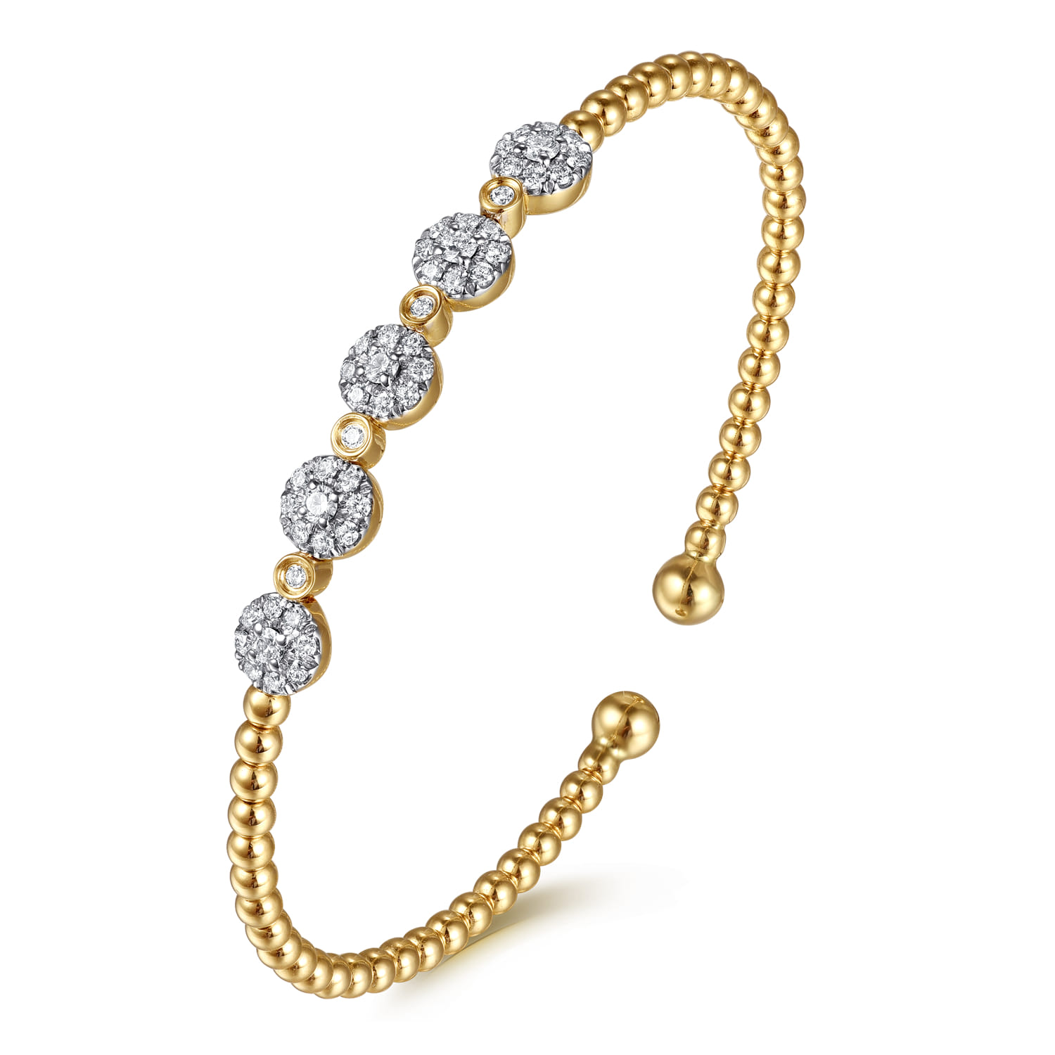14K Yellow Gold Bujukan Diamond Split Bangle - 0.4 ct - Shot 2