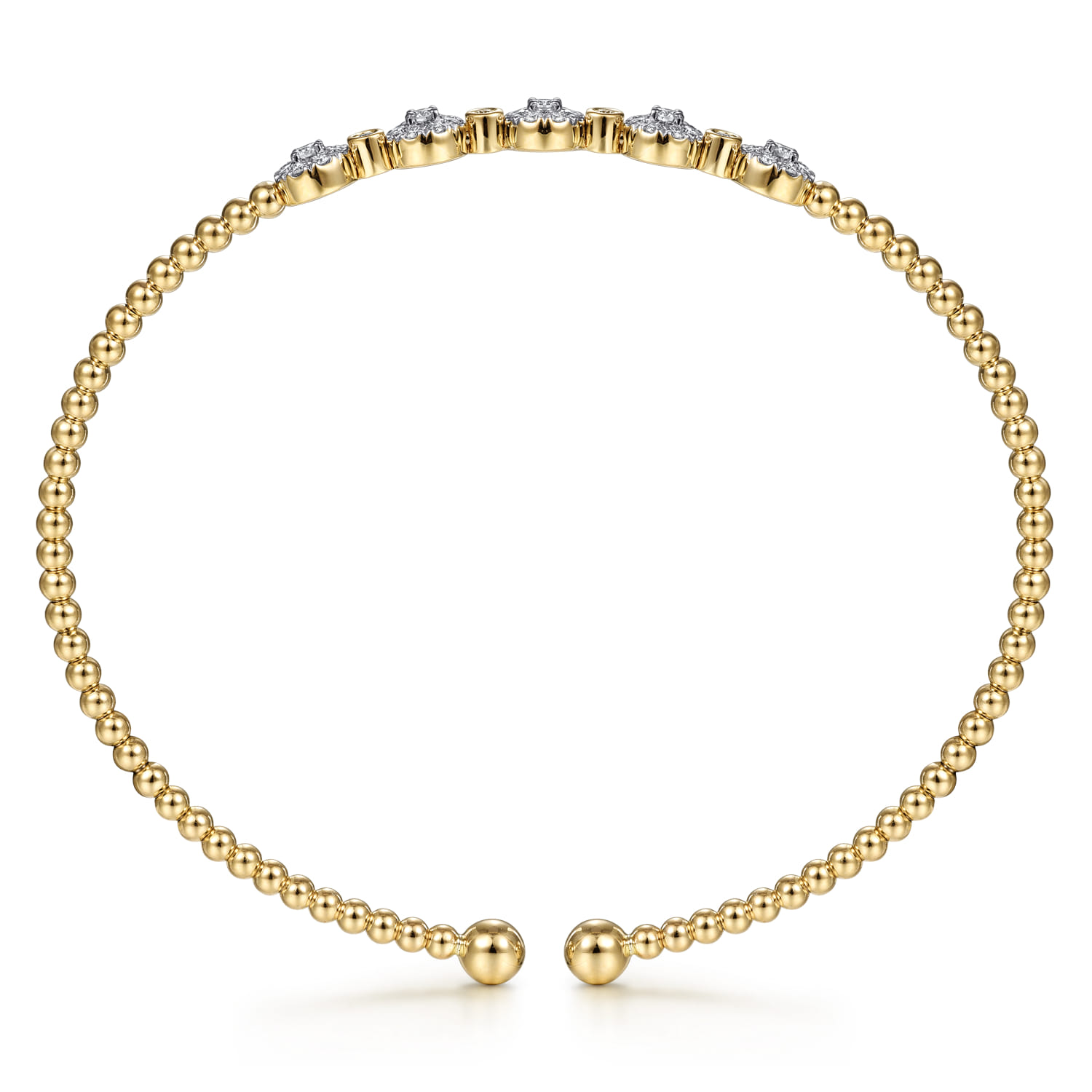 14K Yellow Gold Bujukan Diamond Split Bangle - 0.4 ct - Shot 3