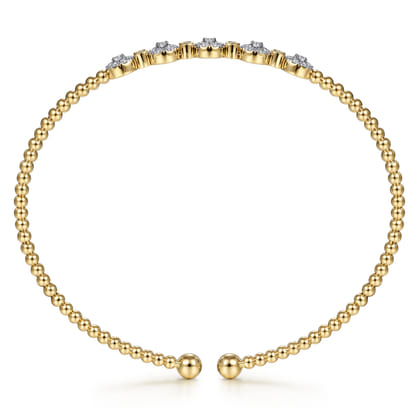 14K Yellow Gold Bujukan Diamond Split Bangle