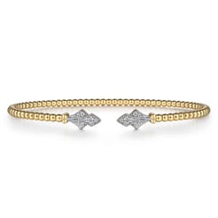 14K Yellow Gold Bujukan Diamond Split Cuff