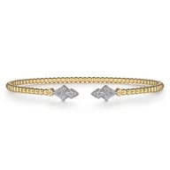 14K Yellow Gold Bujukan Diamond Split Cuff