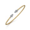 14K Yellow Gold Bujukan Diamond Split Cuff - 0.11 ct