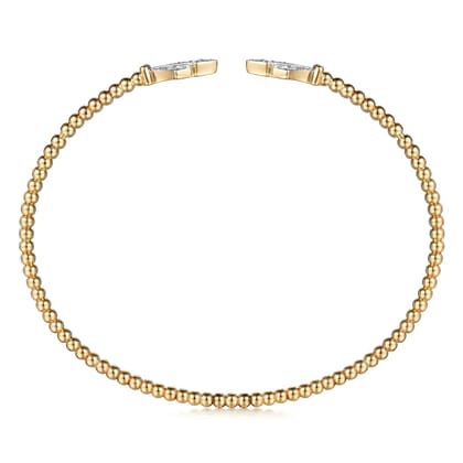 14K Yellow Gold Bujukan Diamond Split Cuff