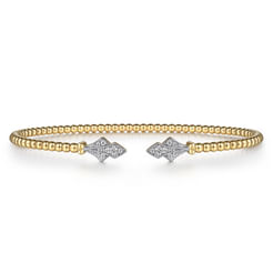 14K Yellow Gold Bujukan Diamond Split Cuff