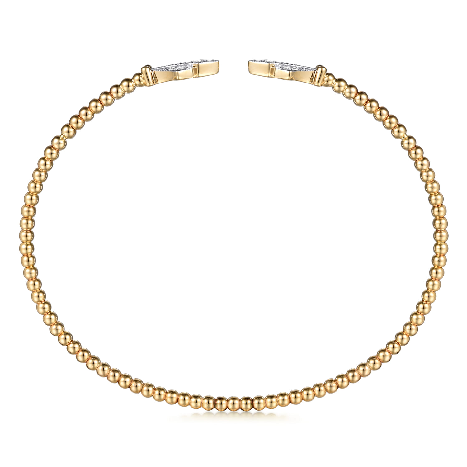 14K Yellow Gold Bujukan Diamond Split Cuff - 0.11 ct - Shot 3