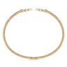 14K Yellow Gold Bujukan Diamond Split Cuff - 0.11 ct
