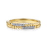 14K Yellow Gold Bujukan Diamond Stackable Ring - 0.07 ct